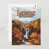 Lincoln New Hampshire Franconia Falls Herbst Postkarte (Vorne/Hinten)