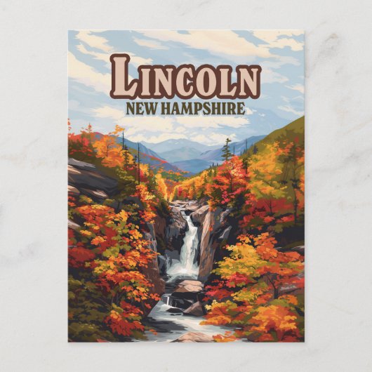 Lincoln New Hampshire Franconia Falls Herbst Postkarte (Vorderseite)