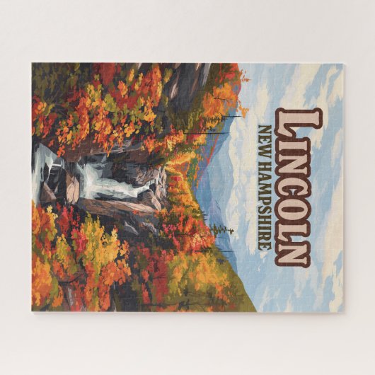 Lincoln New Hampshire Franconia Falls Herbst Puzzle (Horizontal)