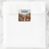 Lincoln New Hampshire Franconia Falls Herbst Quadratischer Aufkleber (Tasche)