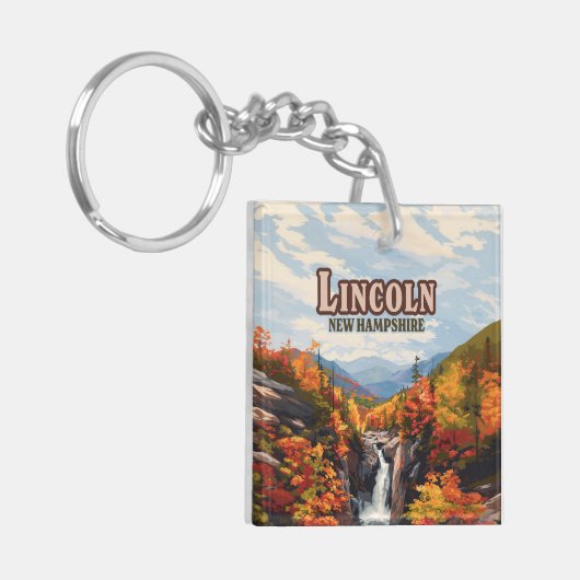 Lincoln New Hampshire Franconia Falls Herbst Schlüsselanhänger (Vorderseite links)