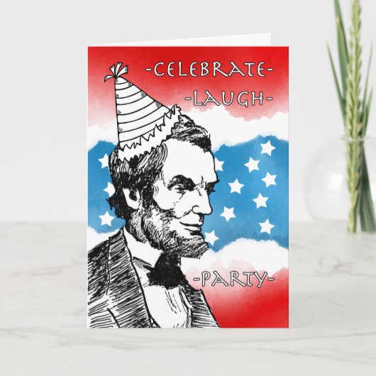 Lincoln Patriotic Geburtstagsparty Einladung (Vorderseite)