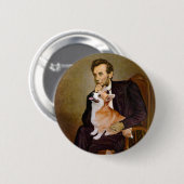 Lincoln - Pembroke Welsh Corgis (zwei) Button (Vorne & Hinten)