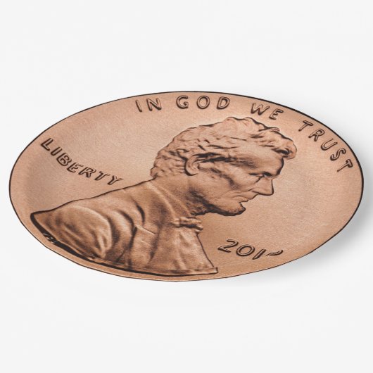 Lincoln Penny Pappteller (Schrägansicht)