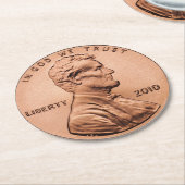 Lincoln Penny Runder Pappuntersetzer (Angewinkelt)