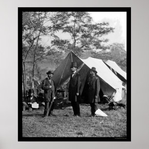 Lincoln, Pinkerton und McClernand bei Antietam Poster
