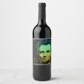 Lincoln Portrait Text Poster Weinetikett (Vorderseite)