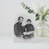 Lincoln Postcard - Lesung mit Sohn Tad, 1864 Postkarte (Stehend Vorderseite)