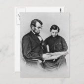 Lincoln Postcard - Lesung mit Sohn Tad, 1864 Postkarte (Vorne/Hinten)