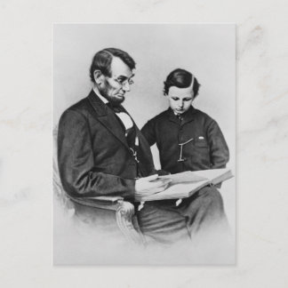 Lincoln Postcard - Lesung mit Sohn Tad, 1864 Postkarte