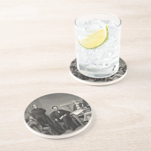 Lincoln Reading the Emanzipation Proclamation Getränkeuntersetzer (Seite)