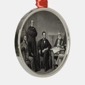 Lincoln Reading the Emanzipation Proclamation Silbernes Ornament (Rechts)