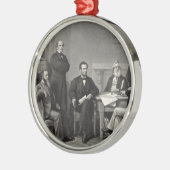 Lincoln Reading the Emanzipation Proclamation Silbernes Ornament (Links)