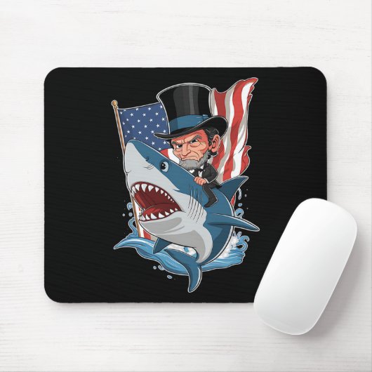 Lincoln Riding Shark Phantastisch Amerikanische Un Mousepad (Mit Mouse)