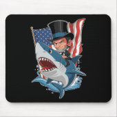 Lincoln Riding Shark Phantastisch Amerikanische Un Mousepad (Vorne)