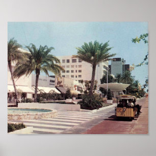 Lincoln Road Mall, Miami Beach, Florida, Vintage ( Poster
