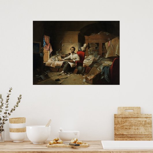 Lincoln schreibt die Emanzipations-Proklamation Poster (Küche)