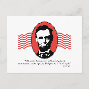 Lincoln Second Inaugural Address Quote Postkarte