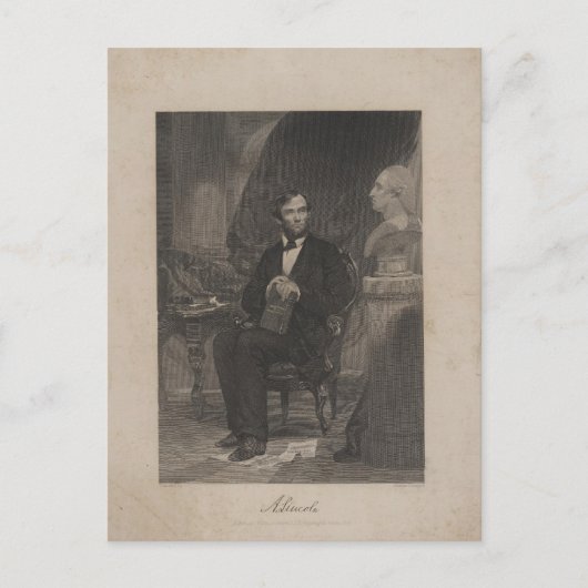 Lincoln sieht nach Washington Postkarte (Vorderseite)