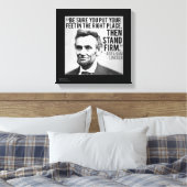 Lincoln & Stand Firment Zitat Canvas Print Leinwanddruck (Insitu (Schlafzimmer))