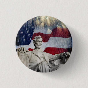 Lincoln und Feuerwerke Button