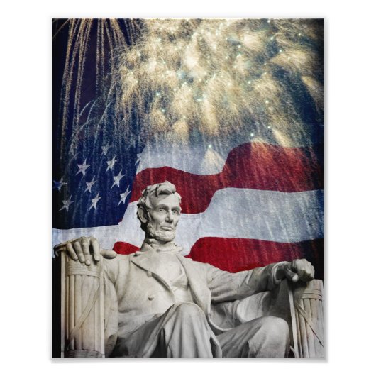 Lincoln und Feuerwerke Fotodruck (Vorne)