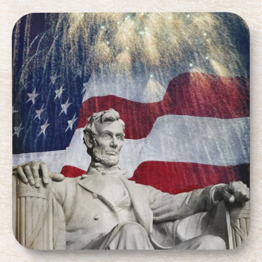Lincoln und Feuerwerke Getränkeuntersetzer (Vorderseite)