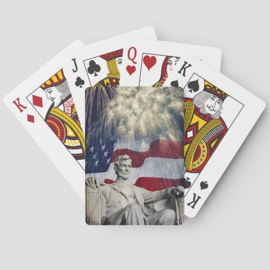 Lincoln und Feuerwerke Spielkarten (Rückseite)