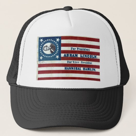 Lincoln und Hamlin Kampagnen-Zeichen Truckerkappe (Vorderseite)