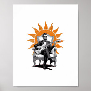 Lincoln Unplugged – Lustige Abraham Lincoln Gitarr Poster