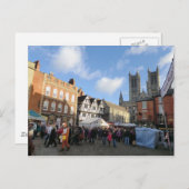 Lincoln-Weihnachtsmarkt Feiertagspostkarte (Vorne/Hinten)