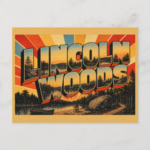 Lincoln Woods RI Gletscherseegranitfelsen Kunst Postkarte