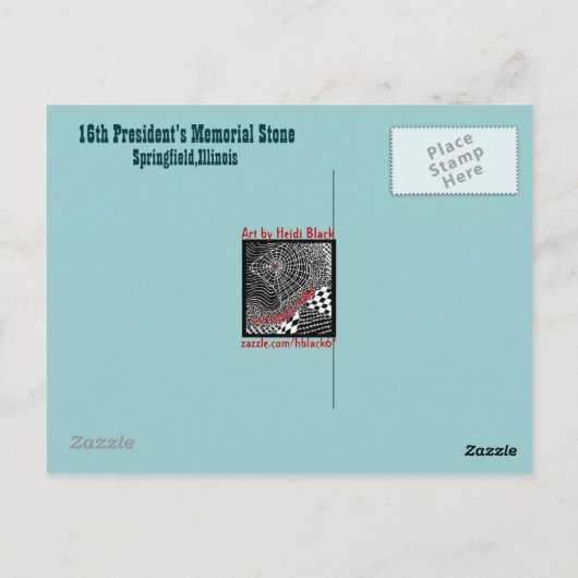 Lincolns Erinnerungs-Upclose Postkarte (Rückseite)