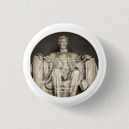 Lincolns Gettysburg-Rede vom 19. November 1863 Button (Vorderseite)
