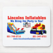 Lincolns inflatables Visitenkarte 2.jpg Mousepad (Vorne)