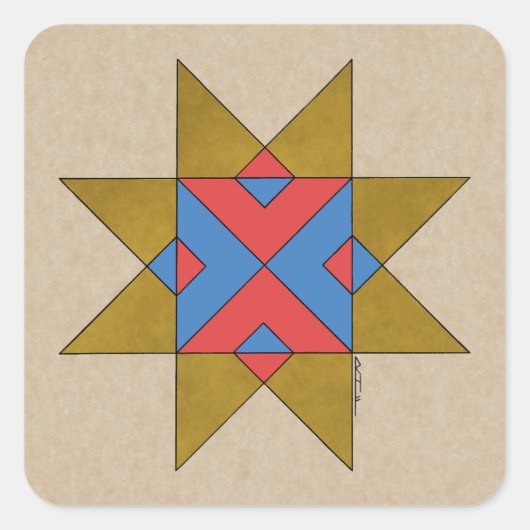 Lincolnshire Auseklis Witch Mark Quadratischer Aufkleber (Vorderseite)