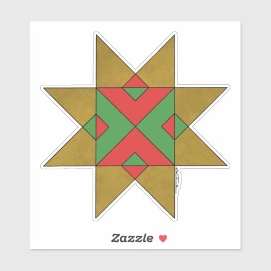 Lincolnshire Auseklis Witch Mark Red und Green Aufkleber (Blatt)