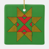 Lincolnshire Auseklis Witch Mark Red und Green Keramikornament (Rückseite)