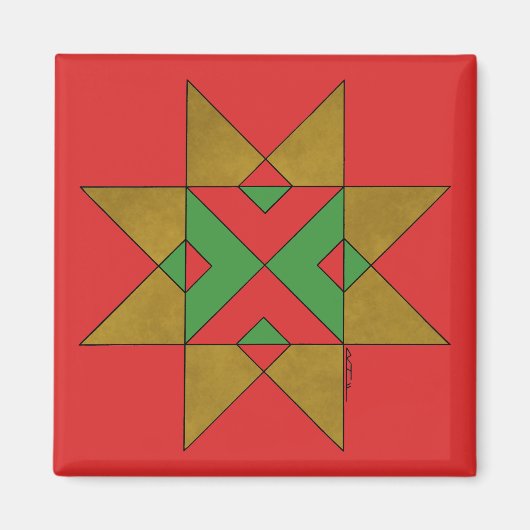 Lincolnshire Auseklis Witch Mark Red und Green Magnet (Vorne)