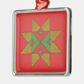 Lincolnshire Auseklis Witch Mark Red und Green Ornament Aus Metall (Links)