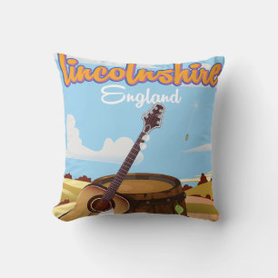 Lincolnshire England Vintage-Reiseposter Kissen