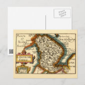 Lincolnshire Landkreis England Alte antike Karte (Vorne/Hinten)