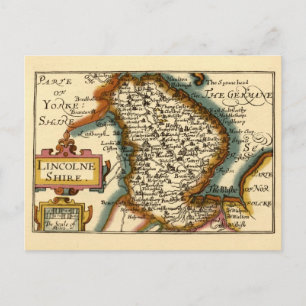 Lincolnshire Landkreis England Alte antike Karte