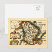Lincolnshire Landkreis England Alte antike Karte (Vorne/Hinten)
