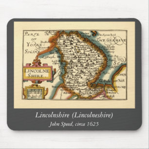 Lincolnshire Landkreis England Alte antike Karte Mousepad