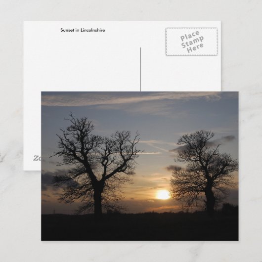 Lincolnshire Sunset Postkarte (Vorne/Hinten)