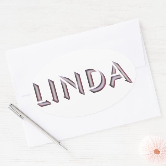 Linda Aufklebername Ovaler Aufkleber (Umschlag)