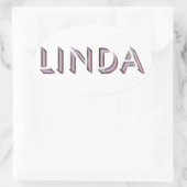 Linda Aufklebername Ovaler Aufkleber (Tasche)