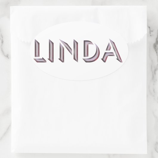 Linda Aufklebername Ovaler Aufkleber (Tasche)