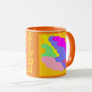 Linda Girls benennen rosa blass-grüne Puffs Tasse